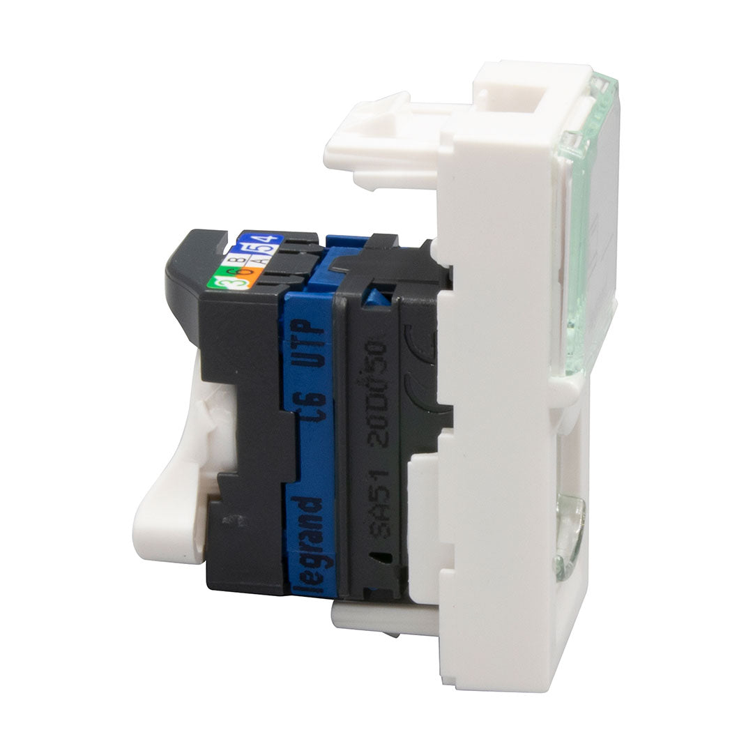 LEGRAND 076573 Toma JACK RJ45 CAT6A STP 1 Modulo Mosaic Blanco