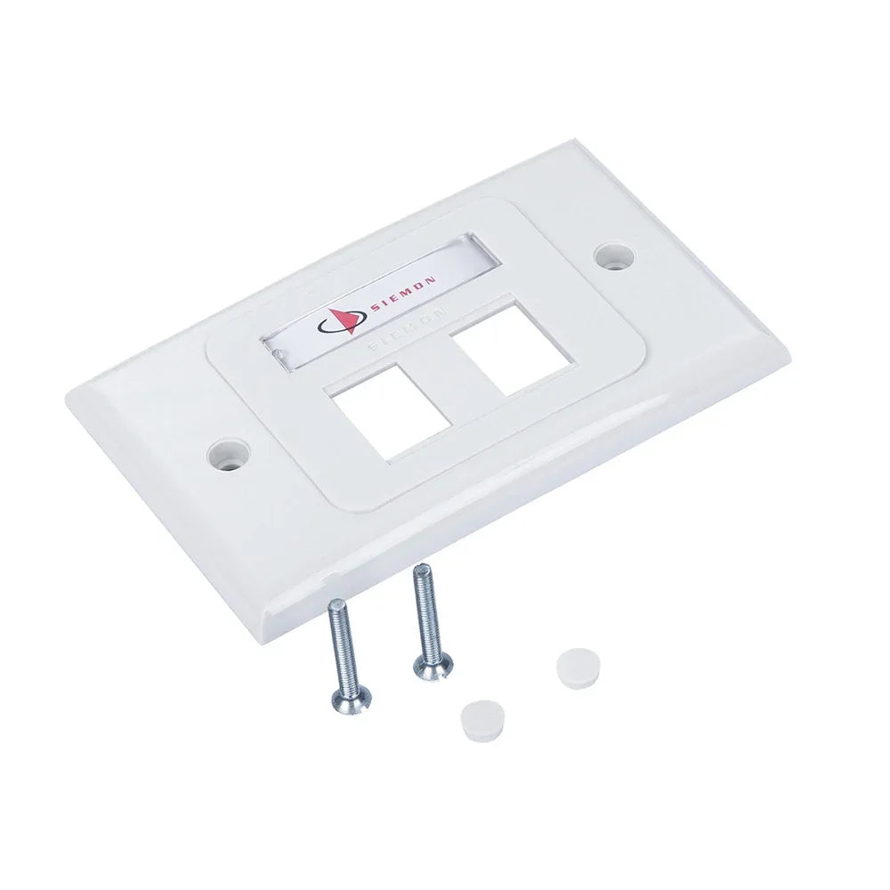 SIEMON 10GMX-HFP02-02B Placa de Pared Tipo 10G 2 Puertos MAX Horizontal Blanco