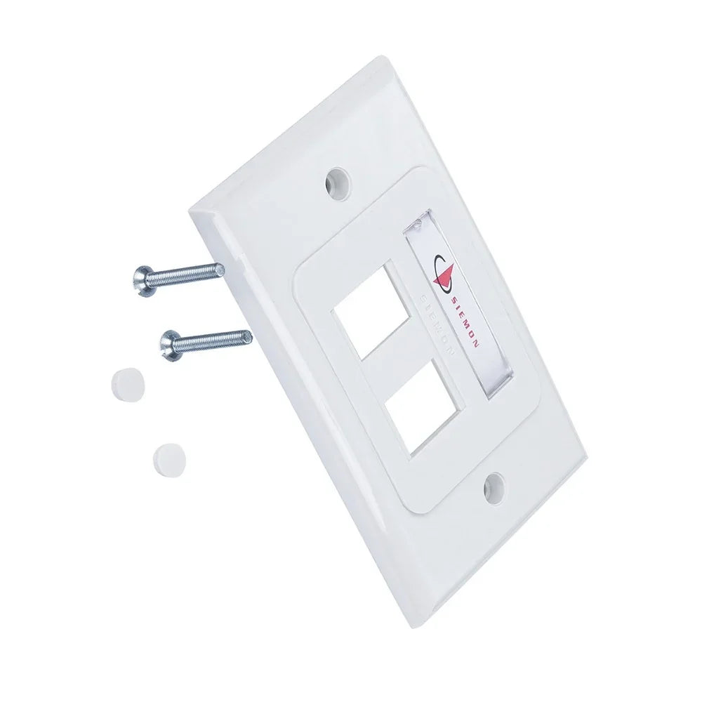SIEMON 10GMX-HFP02-02B Placa de Pared Tipo 10G 2 Puertos MAX Horizontal Blanco