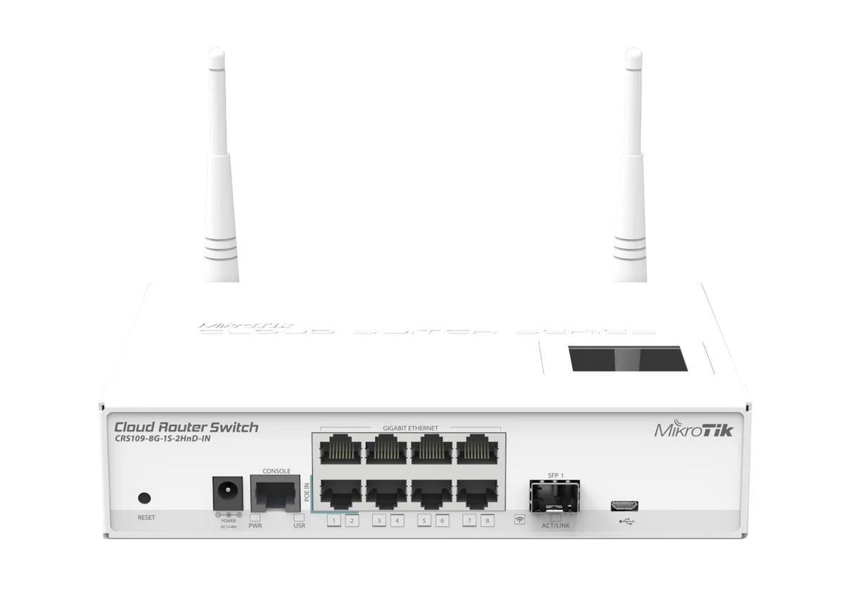 MIKROTIK CRS109-8G-1S-2HnD-IN Cloud Router Switch 8 Puertos Gigabit + 1 Ranura SFP