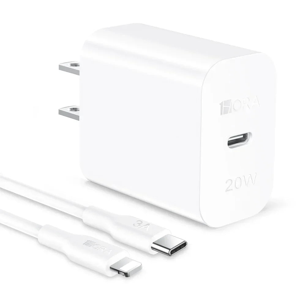 1HORA GAR154-W Cargador Rápido Tipo-C a Lightning 20W