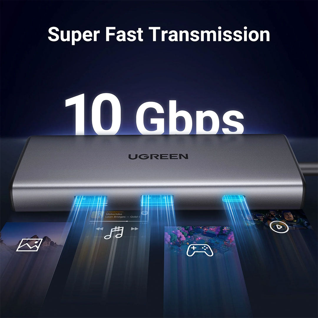 UGREEN CM498 15531 Adaptador HUB USB-C 7 en 1 USB-A USB-C SD TF PD