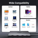 Adaptador UGREEN CM639 15534 Revodok Pro 210 10 em 1 USB-C HUB, Dual HDMI 4K a 60 Hz, fornecimento de energia de 100 W