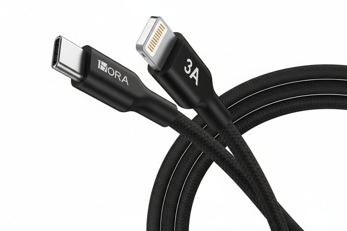1HORA CAB273-B Cable Trenzado USB-C a Lightning de 1M