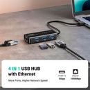 UGREEN 20265 4 em 1 USB-A para adaptador de hub RJ45/USB-A