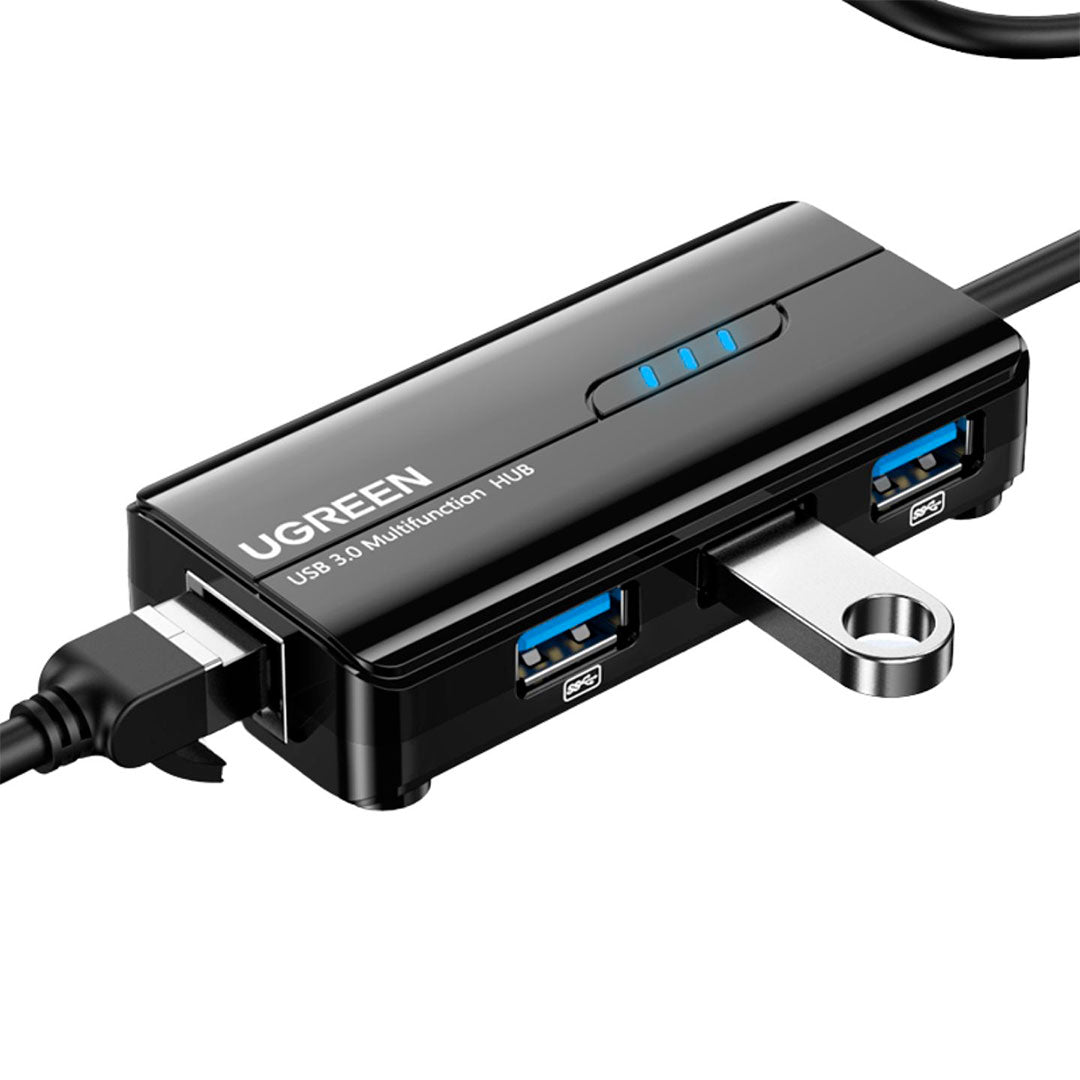 UGREEN 20265 Adaptador HUB 4 en 1 USB-A a RJ45/USB-A