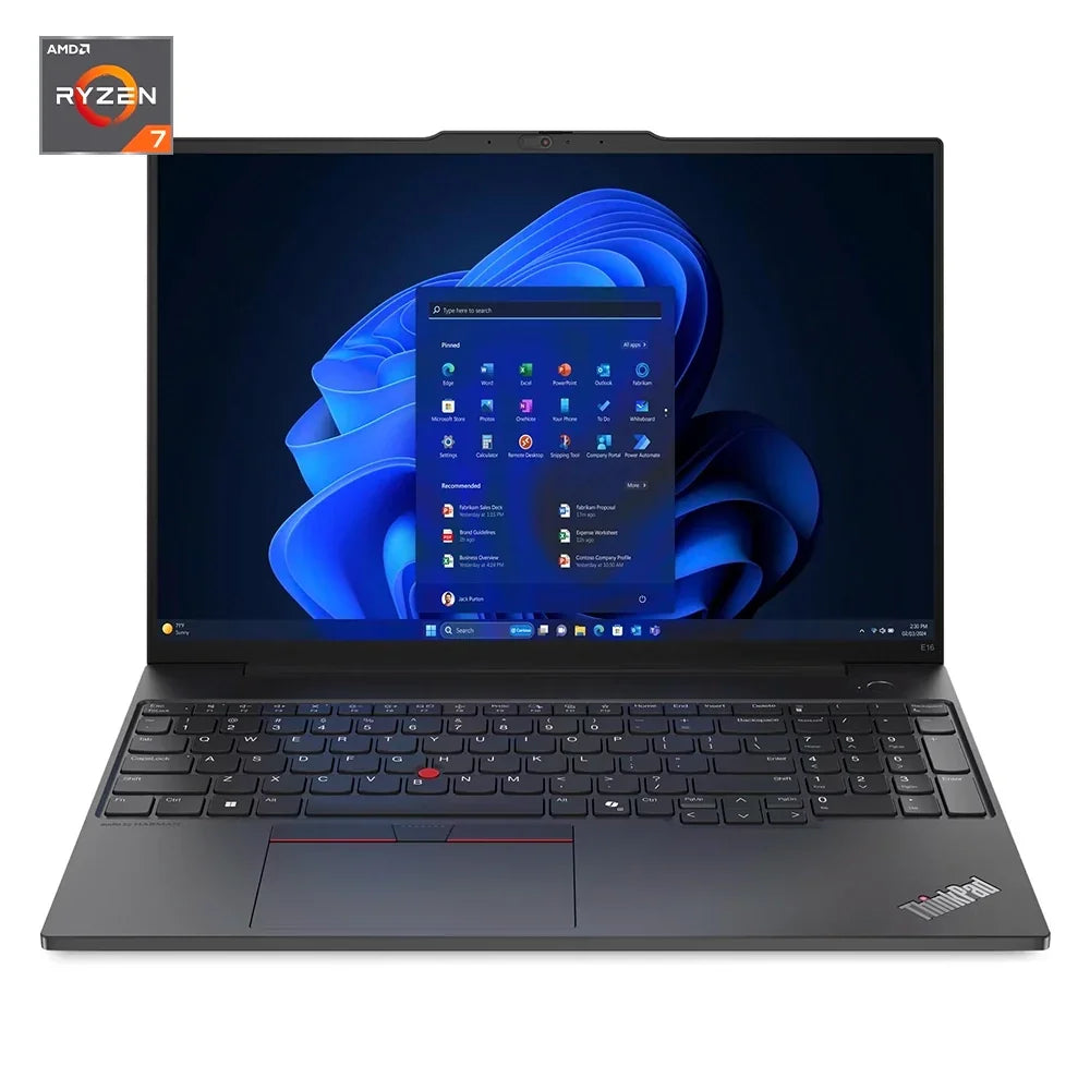 LENOVO ThinkPad E16 Gen 2 (AMD) Laptop 16" WUXGA IPS AMD Ryzen 7 7735HS 4.75GHz 16GB DDR5 512GB SSD Windows 11 Pro 21M6000ALM