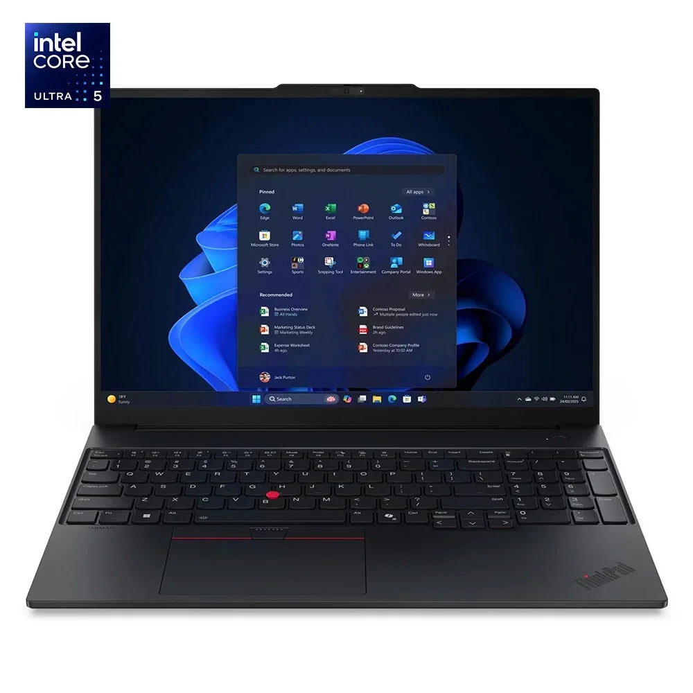 LENOVO ThinkPad E16 Gen 3 Laptop 16" WUXGA IPS Intel Core Ultra 5 225U 4.8GHz 16GB DDR5 512GB SSD Windows 11 Pro 21SS000DLM