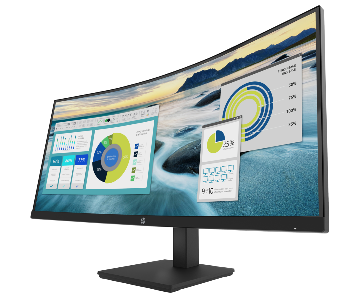 HP 21Y56AA#ABA HP P34hc G4 Monitor WQHD VA USB-C Curvo 34" HDMI DP USB-A Color Negro.