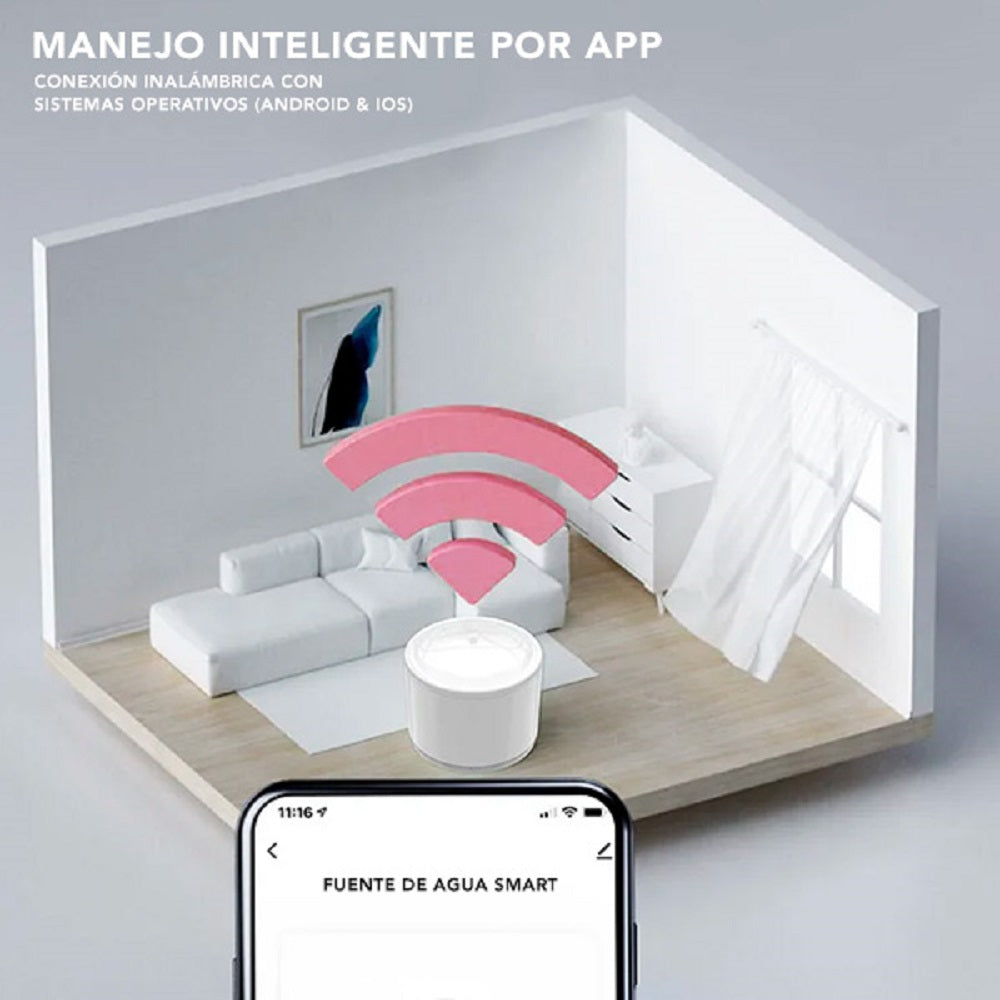 DIMAX G108 Bebedero Inteligente para Mascotas APP Smart Life Alexa Google Assistant