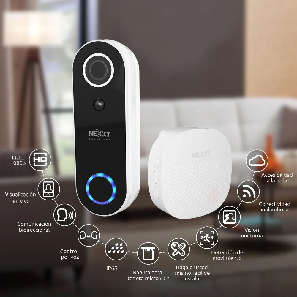 NEXXT SOLUTIONS NHC-D100 (CAJA ABIERTA 8/10) Timbre Inteligente WIFI con Cámara Full HD 2MP Alexa