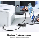 UGREEN US216 30767 4 portas USB 3.0 Switch com 2 pacotes de cabo USB macho para USB fêmea