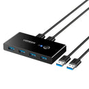 UGREEN US216 30768 4 portas USB 3.0 Switch com 2 pacotes de cabo USB macho para USB fêmea