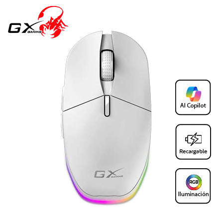 GENIUS SCORPION M8250 Mouse Gaming Inalámbrico 3200DPI 6 Botones RGB - Blanco 31060001400