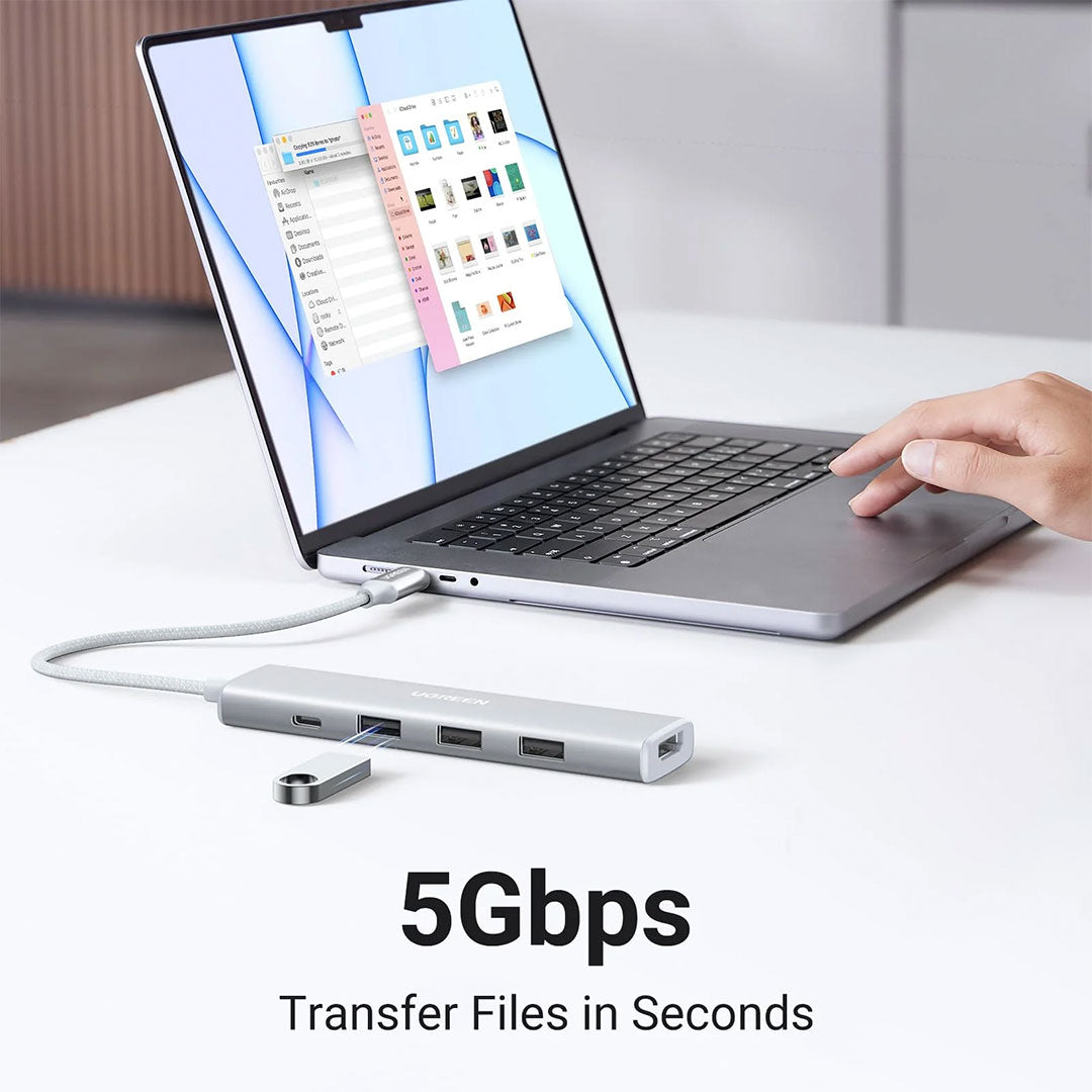 UGREEN CM478 35580 Revodok Adaptador HUB USB-C 5 en 1 100W
