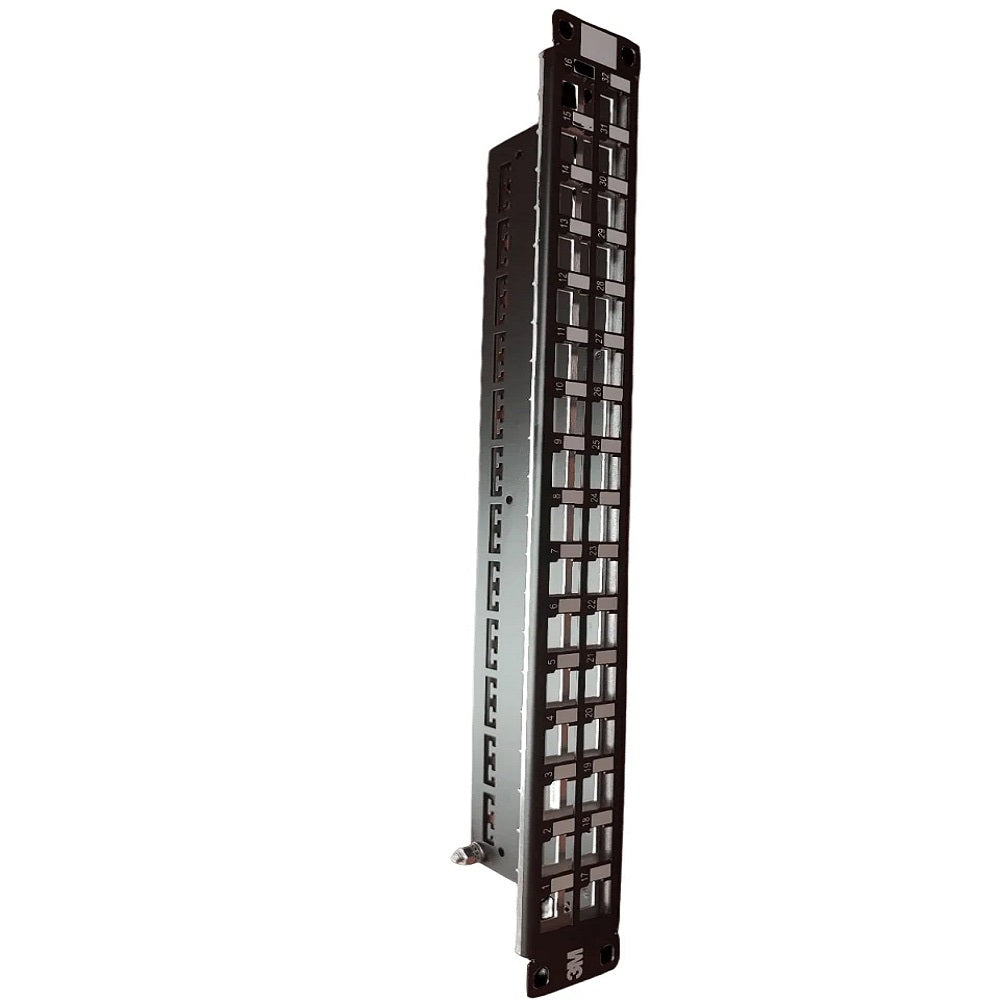 Panel patch negro de 48 puertos vacío para cableado estructurado en rack de red