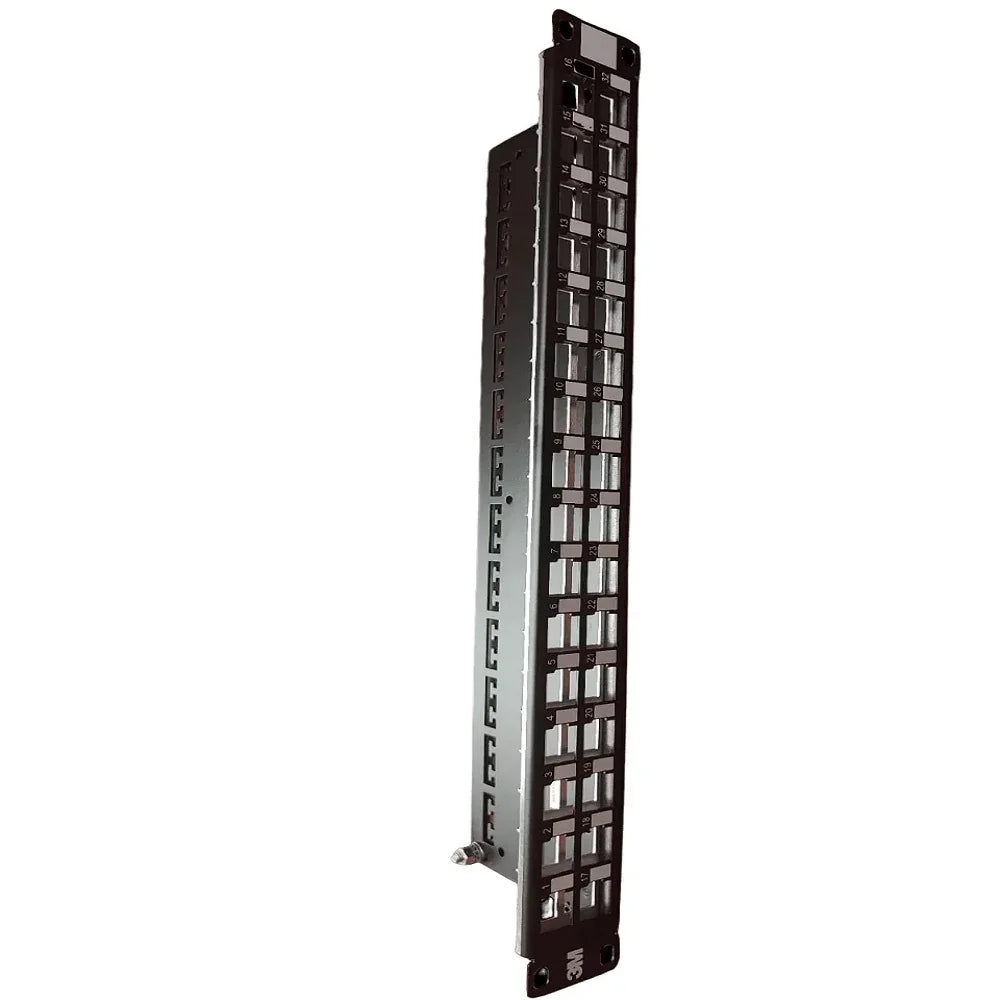Panel patch negro de 48 puertos vacío para cableado estructurado en rack de red