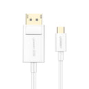 Cabo UGREEN MM139 40420 USB-C macho para Displayport macho 4K x 1,5M, branco