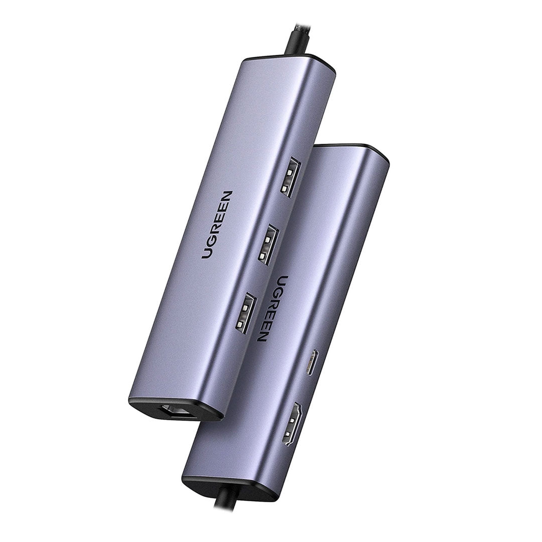 UGREEN CM512 45000 Adaptador HUB USB-C 6 en 1 RJ45 HDMI 4K