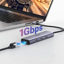 Adaptador UGREEN CM512 45320 5 em 1 USB-C HUB 2x USB-A, 2x USB-C, 1x RJ45