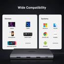 UGREEN CM639 45520 Revodok USB-C para 2xUSB-C 3.2 HUB Adaptador, USB-A 3.2, USB-A 3.0, HDMI, VGA, RJ45 Gigabit, SD/TF, AUX 3.5mm, Conversor PD