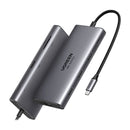 UGREEN CM639 45520 Revodok USB-C para 2xUSB-C 3.2 HUB Adaptador, USB-A 3.2, USB-A 3.0, HDMI, VGA, RJ45 Gigabit, SD/TF, AUX 3.5mm, Conversor PD
