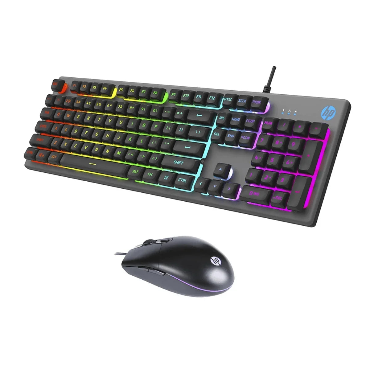 HP KM300F Combo gamer teclado + mouse, teclado 106 teclas con panel metálico, mouse 6 botones, USB