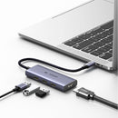 UGREEN CM500 50629 Adaptador USB C HUB multifuncional 4 em 1, 3x USB 3.2 Gen 1, HDMI 2.1 8K 30Hz, cinza