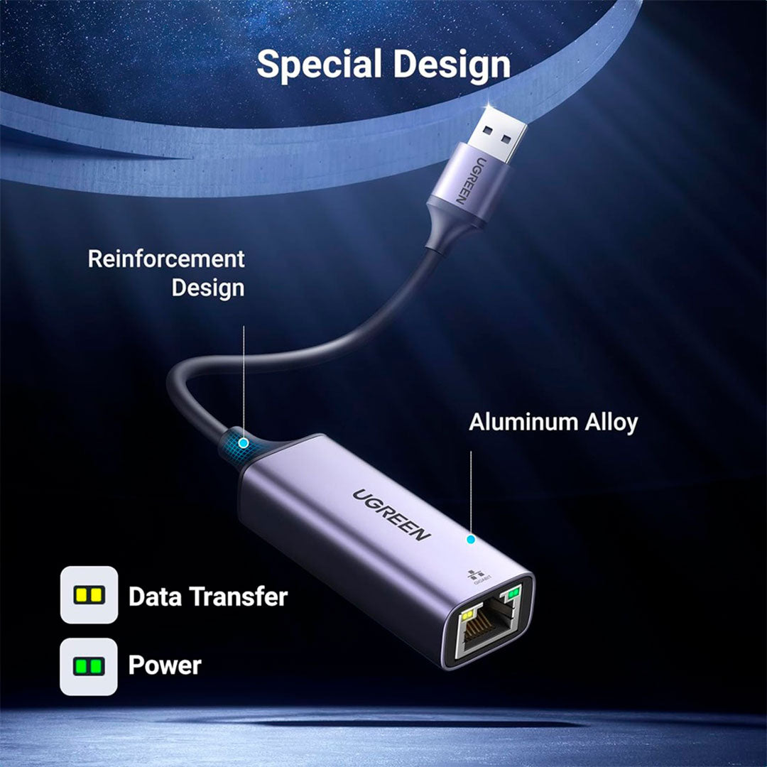 UGREEN CM209 50922 Adaptador de Red USB 3.0 a RJ45 Gigabit