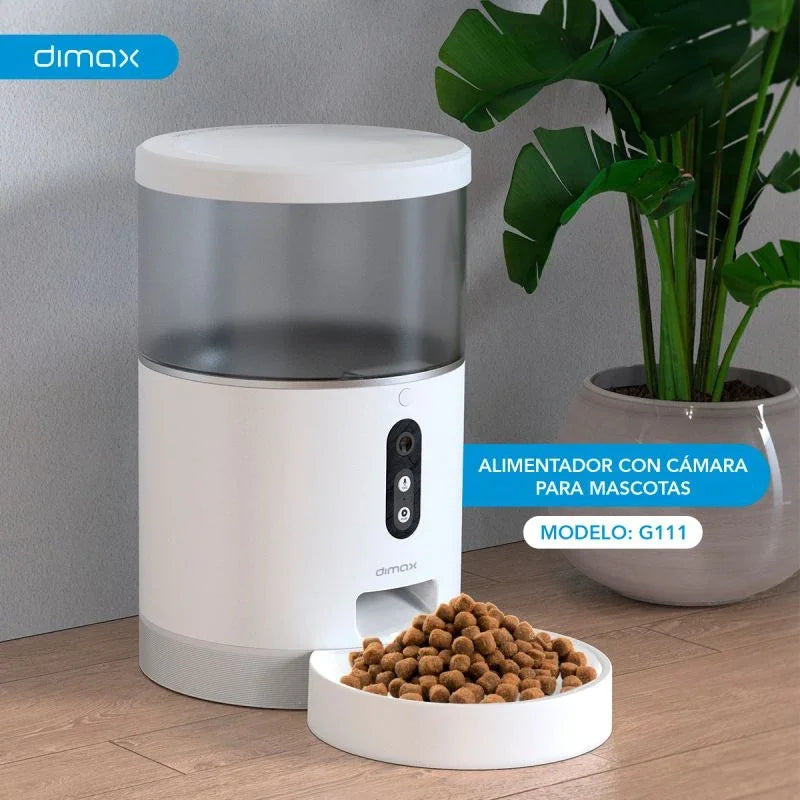 DIMAX G111 Comedero Inteligente de Mascota Con Cámara 2K 3MP APP Smart Life Alexa Google Assistant