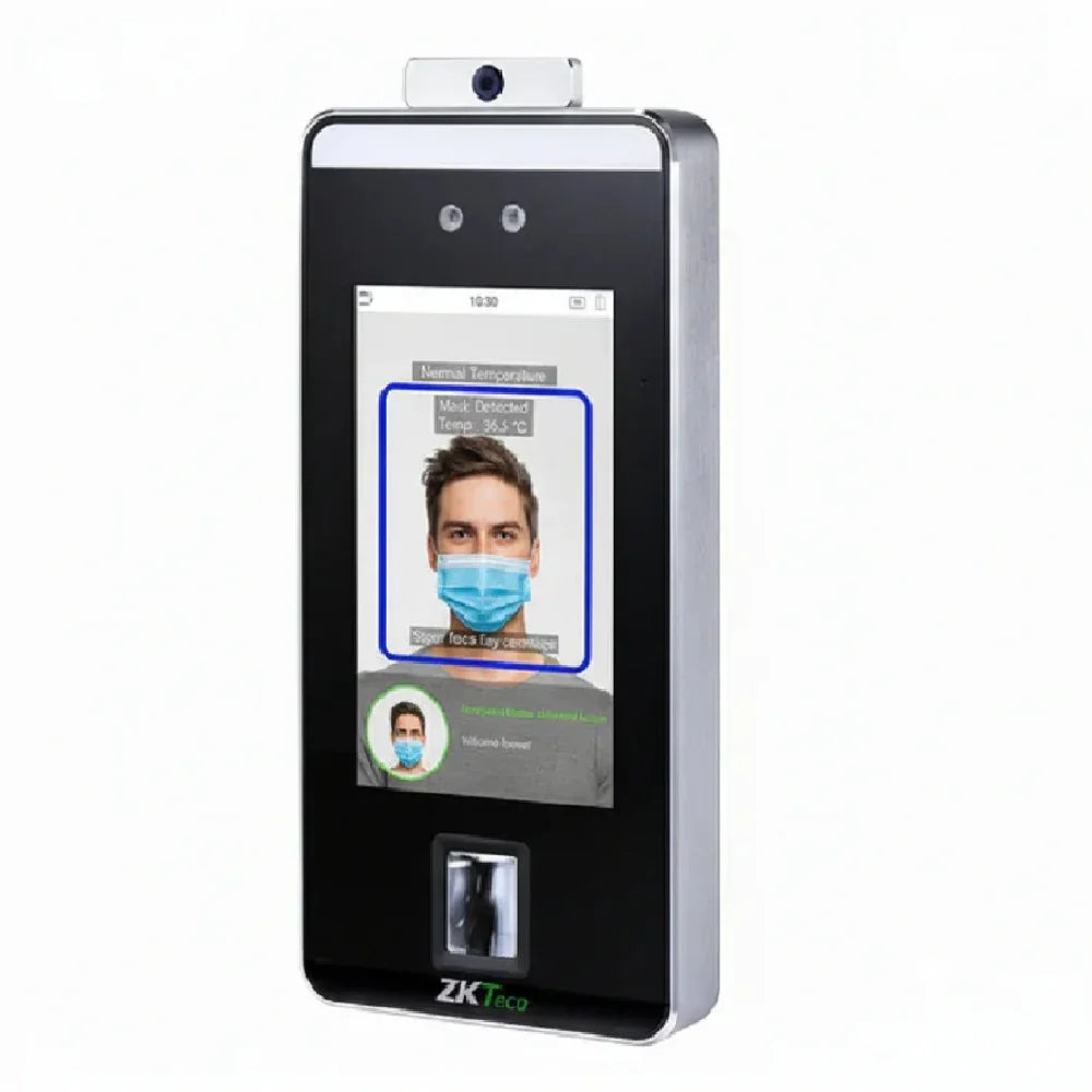 ZKTECO SPEEDFACE-V5L-TI Control de Acceso y Asistencia con Lector de Huella, Palma y Rostro. Detección de Temperatura
