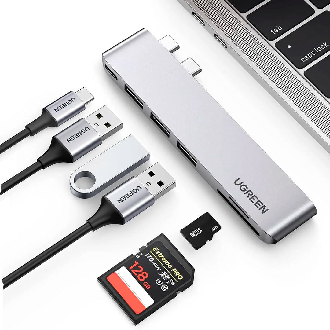 UGREEN CM251 60560 Adaptador HUB 6 en 2 USB-C a 3USB 3.0 SD TF