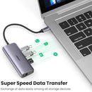Adaptador UGREEN CM252 60718 3 em 1 USB-C HUB, 3 portas USB 3.0 e adaptador Gigabit Ethernet