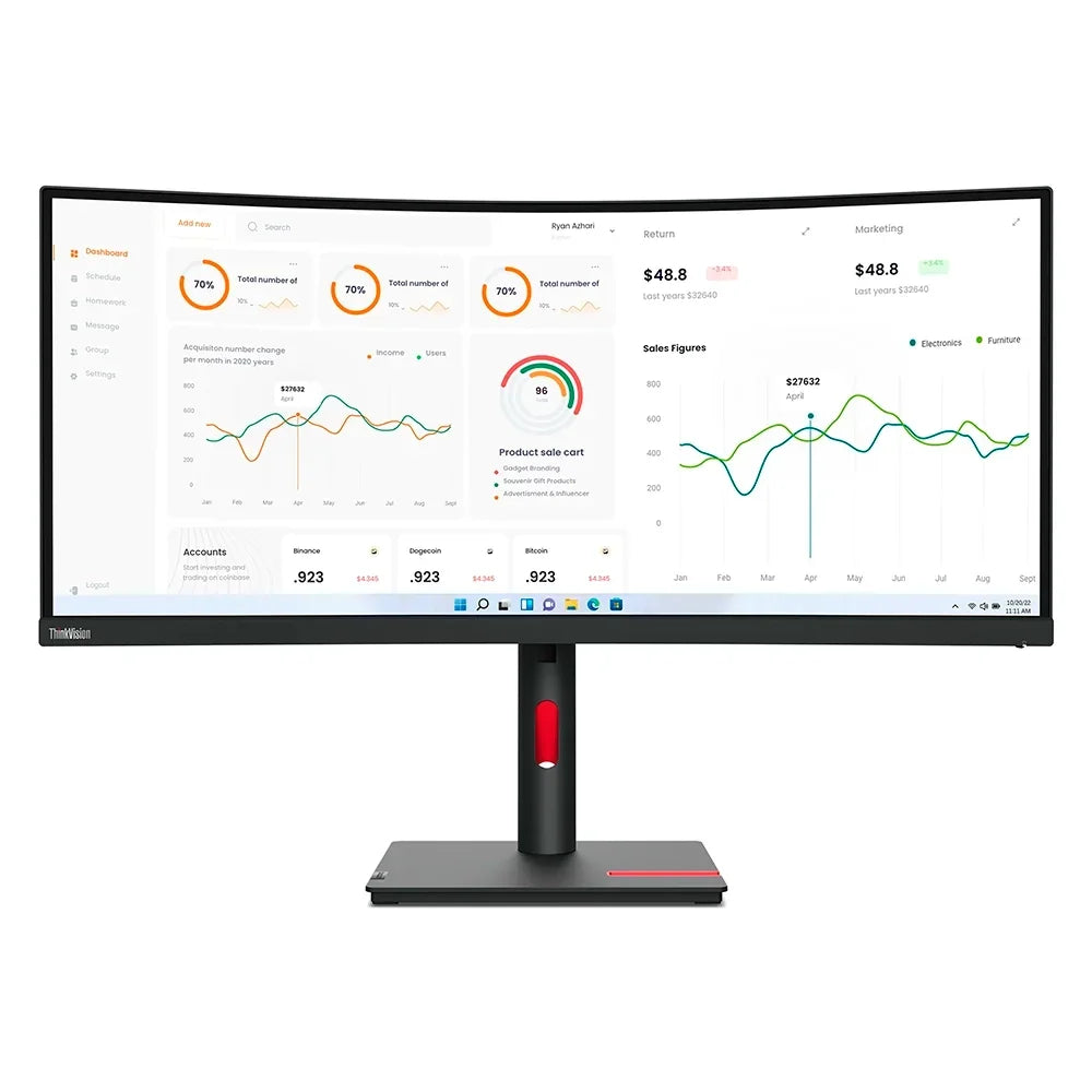 LENOVO 63D4GAR1LA ThinkVision T34w-30 Monitor 34" WQHD VA WLED
