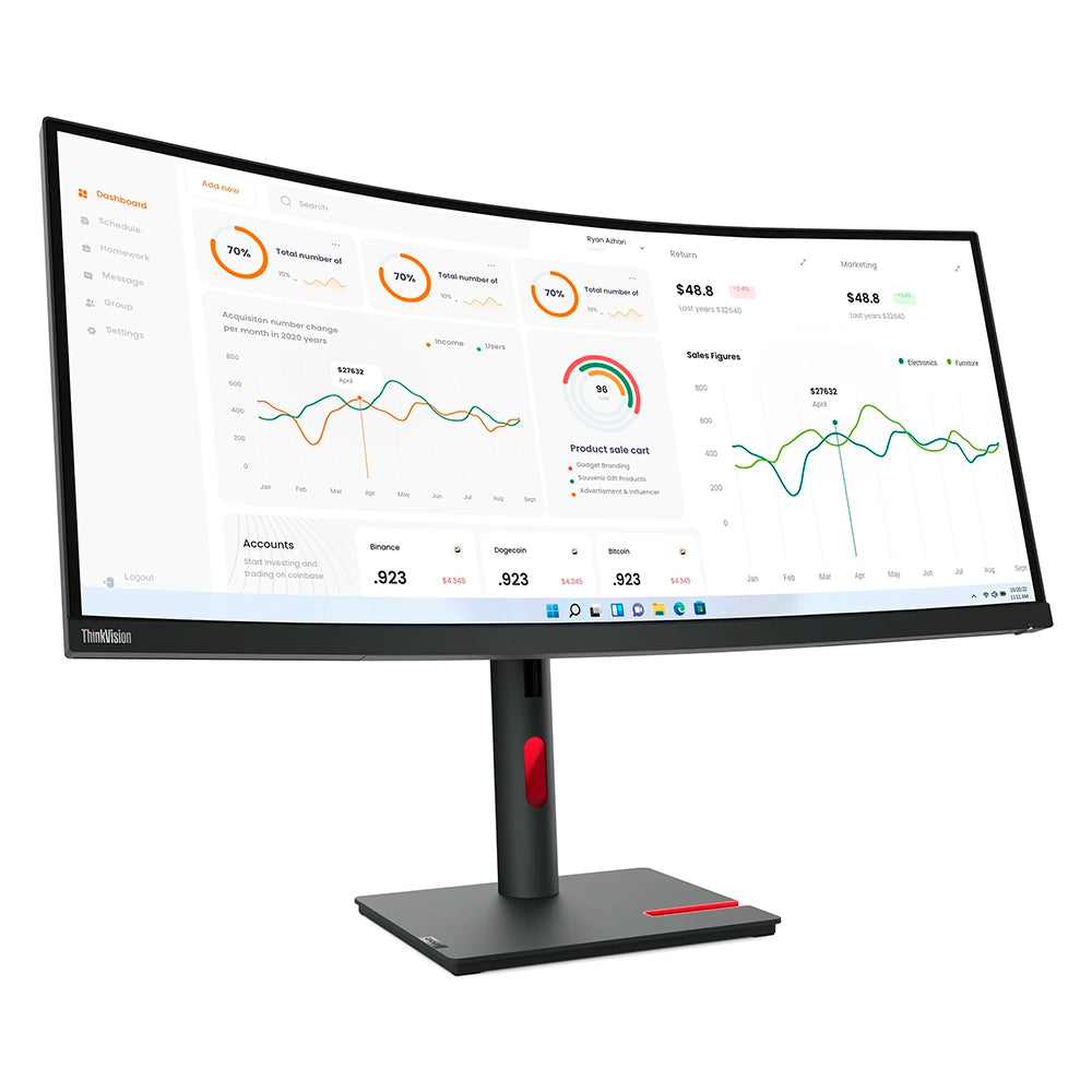 LENOVO 63D4GAR1LA ThinkVision T34w-30 Monitor 34" WQHD VA WLED