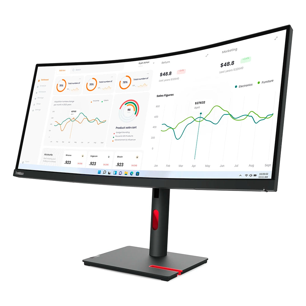 LENOVO 63D4GAR1LA ThinkVision T34w-30 Monitor 34" WQHD VA WLED