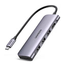 UGREEN CM195 70410 Adaptador USB C para HDMI HUB 6 em 1 com 4K HDMI, porta de dados USB 3.0, slot para cartão SD/TF, adaptador USB C de alumínio