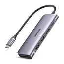 UGREEN CM195 70411 6 em 1 USB C HUB Adaptador Dongle para HDMI 4K, 2 portas USB 3.0, leitor de cartão SD TF
