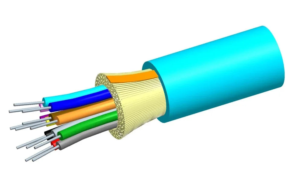 COMMSCOPE 760012161 Cable de Fibra Optica Multimodo OM4 12 Hilos LSZH Aqua 100m