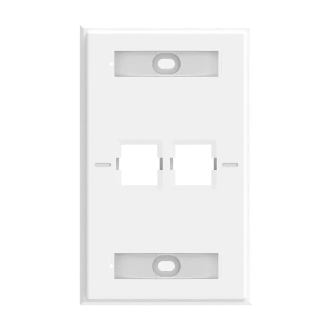 COMMSCOPE 760249145 Face Plate Universal 2 Puertos con Etiqueta Placa para Jack Blanco