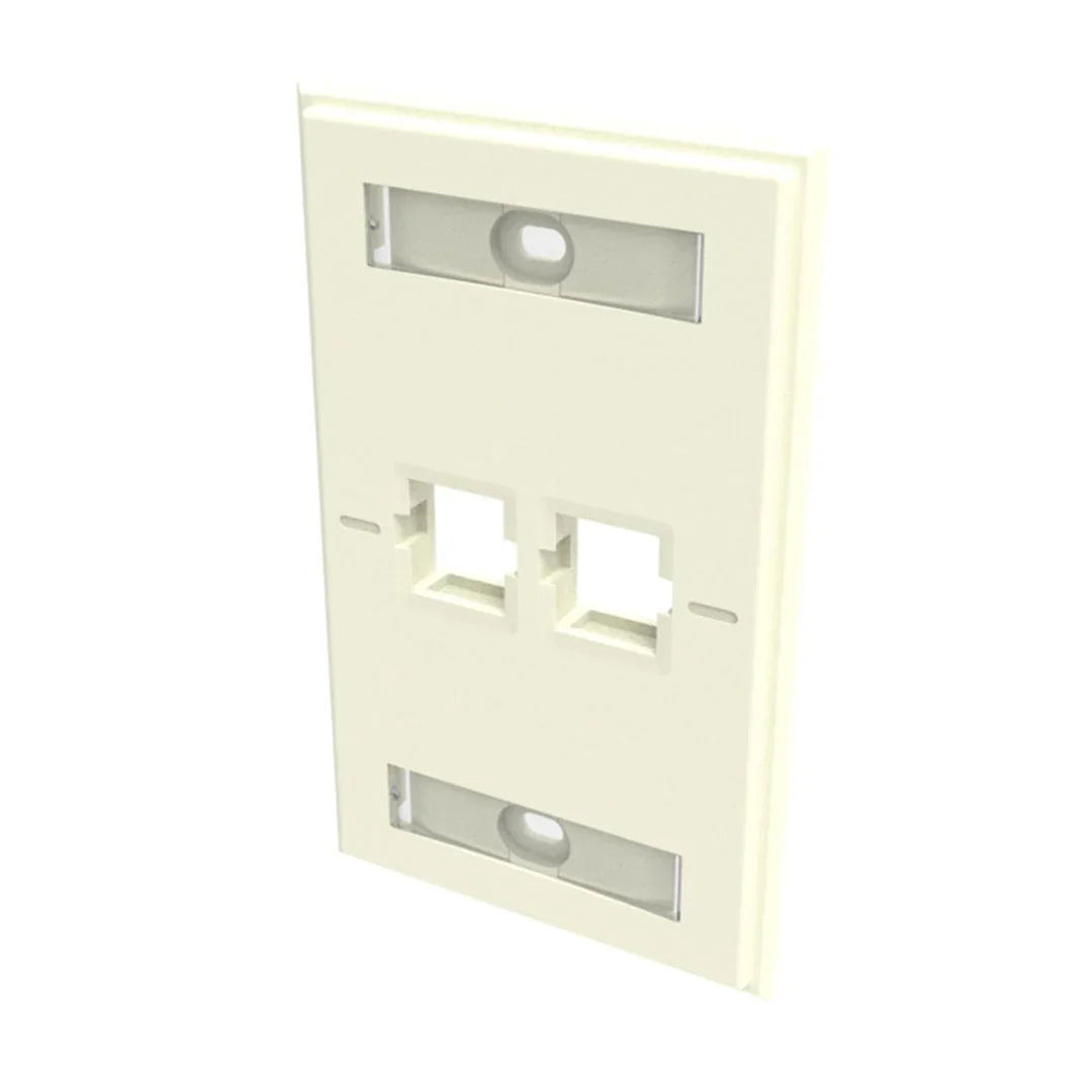 COMMSCOPE 760249169 Face Plate Universal 2 Puertos con Label Placa para Jack Ivory