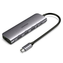 Adaptador UGREEN CM136 80132 Tipo C para HUB HDMI, 3xUSB 3.0, 1x Aux 3.5mm, 1xPD