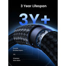 Cabo UGREEN US355 80150 USB-C 3.2 1mt, nylon e alumínio