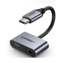 UGREEN CM193 50596 USB-C macho para porta de áudio 3.5 e adaptador de carregamento USB-C