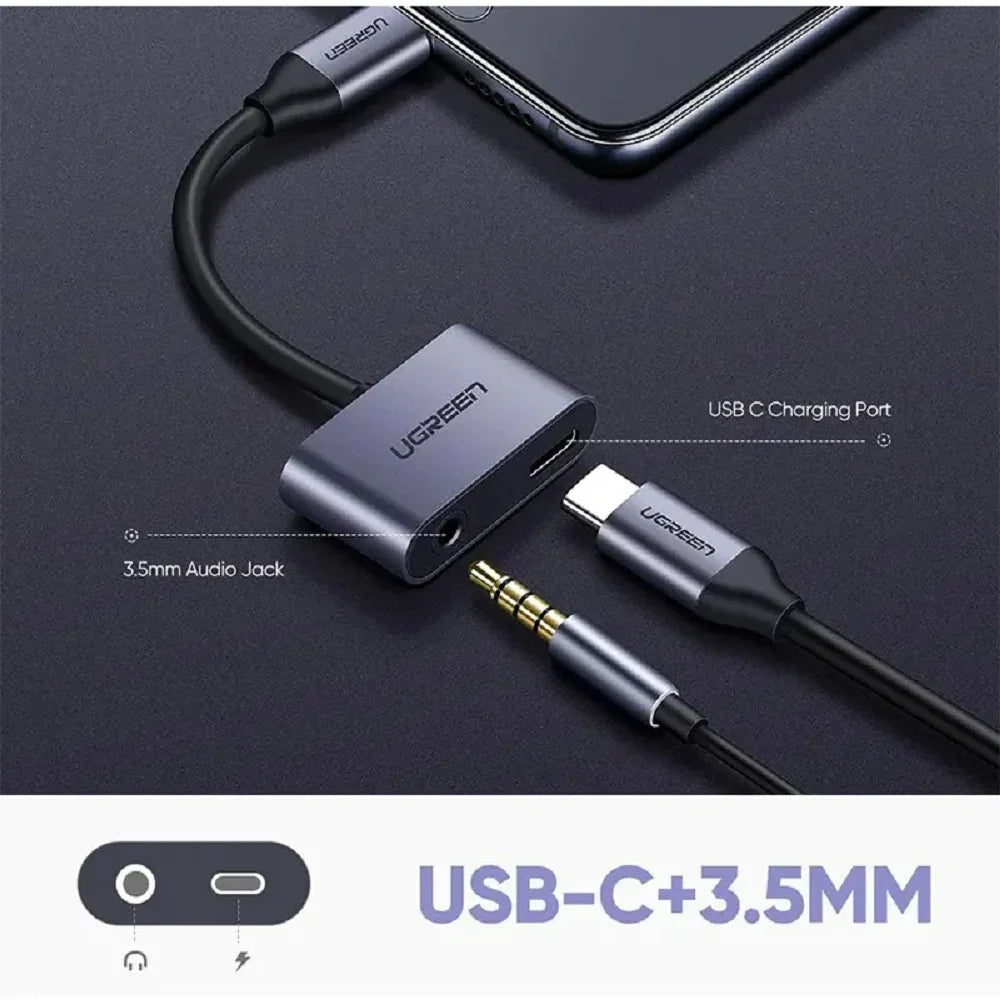 UGREEN CM193 50596 Adaptador USB-C Macho a Puerto de Audio 3.5mm