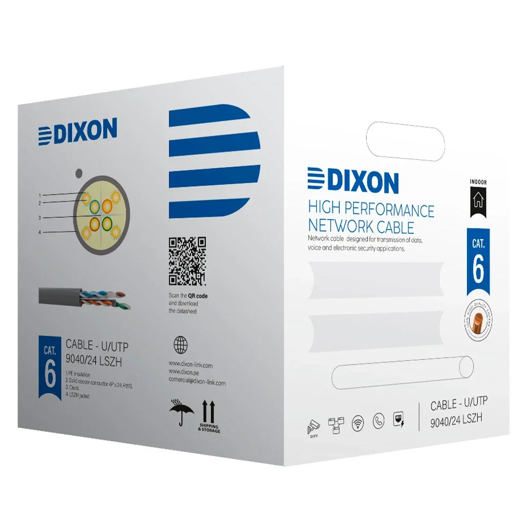 DIXON 9040/24 LSZH Cable UTP Cat6 Cobre 24AWG Gris 305m