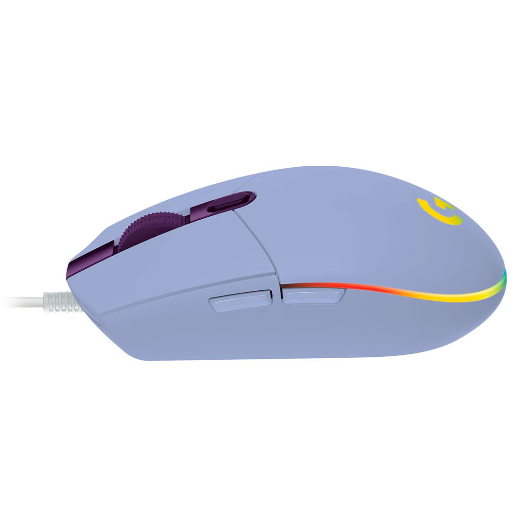 LOGITECH G203 Mouse Gamer USB RGB Lightsync, 6 botones, 8000dpi, Lila 910-005851
