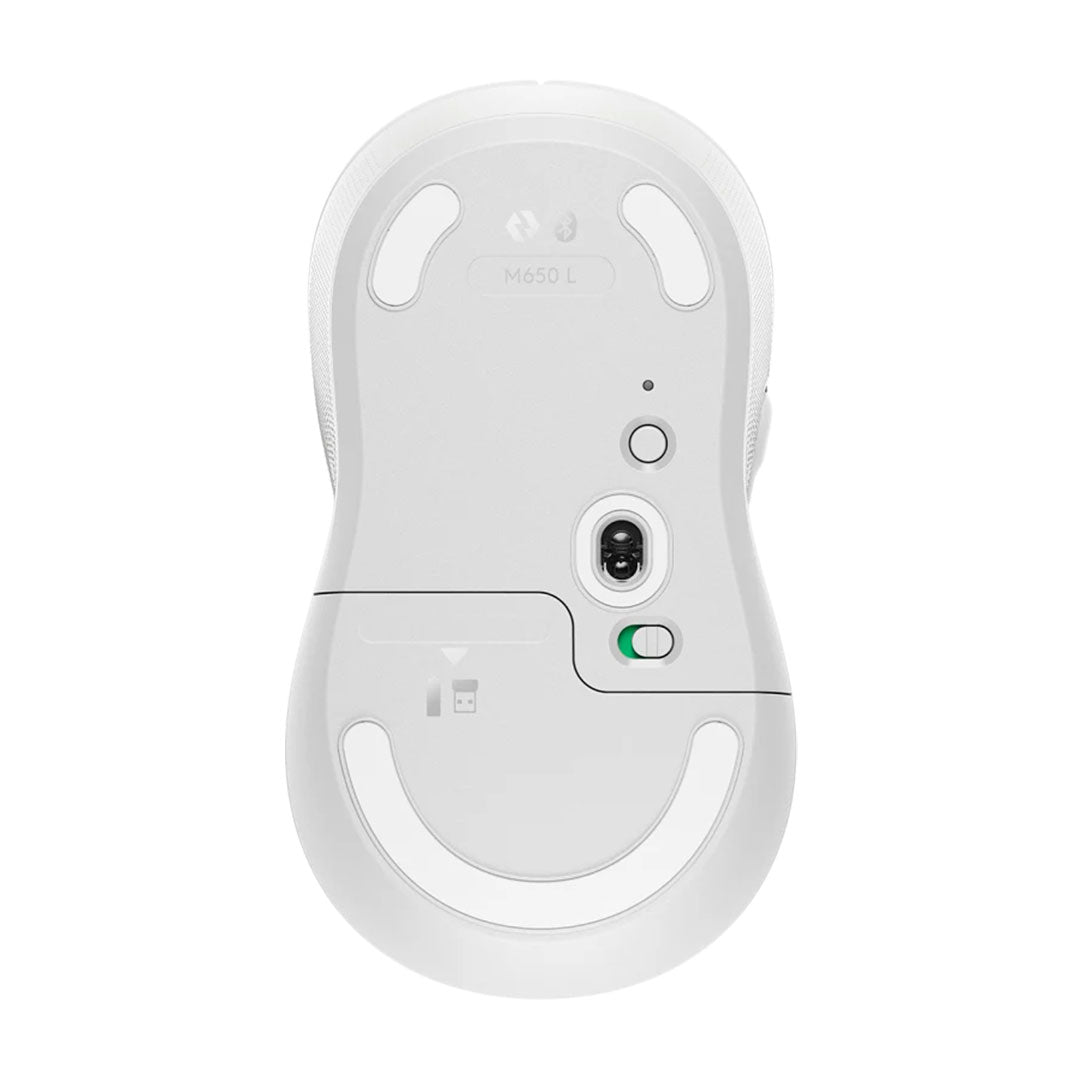 LOGITECH SIGNATURE M650 L Mouse inalámbrico 4000 DPI, Blanco, 910-006233