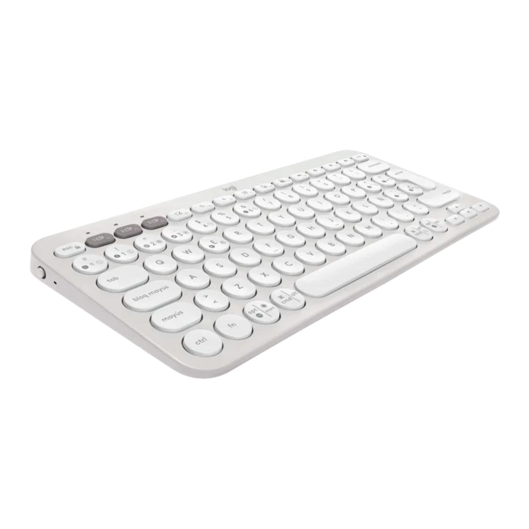 LOGITECH PEBBLE KEYS 2 K380S Teclado Bluetooth con teclas personalizables, Blanco, 920-011784