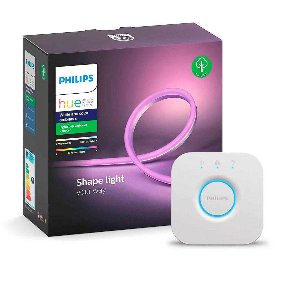 PHILIPS HUE Kit Tira Luz Led 2m Exterior + Bridge Smart
